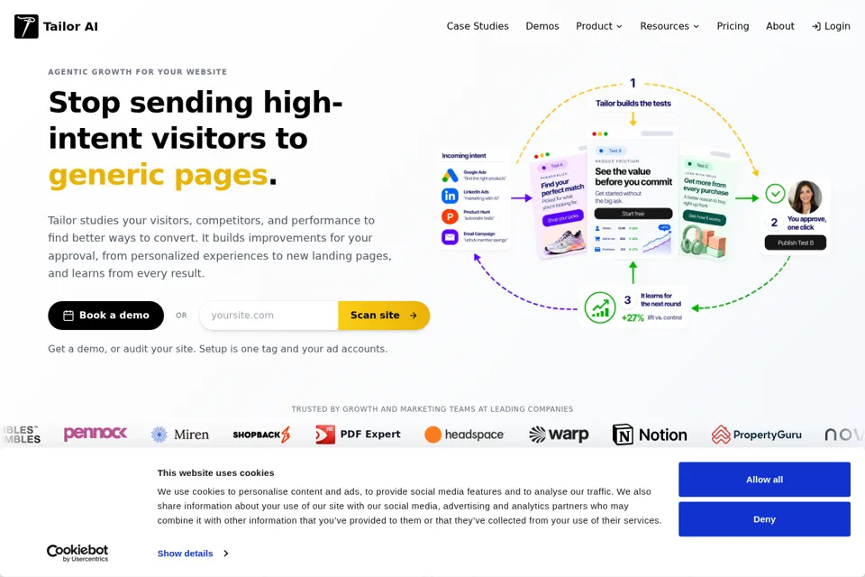 Landing page preview