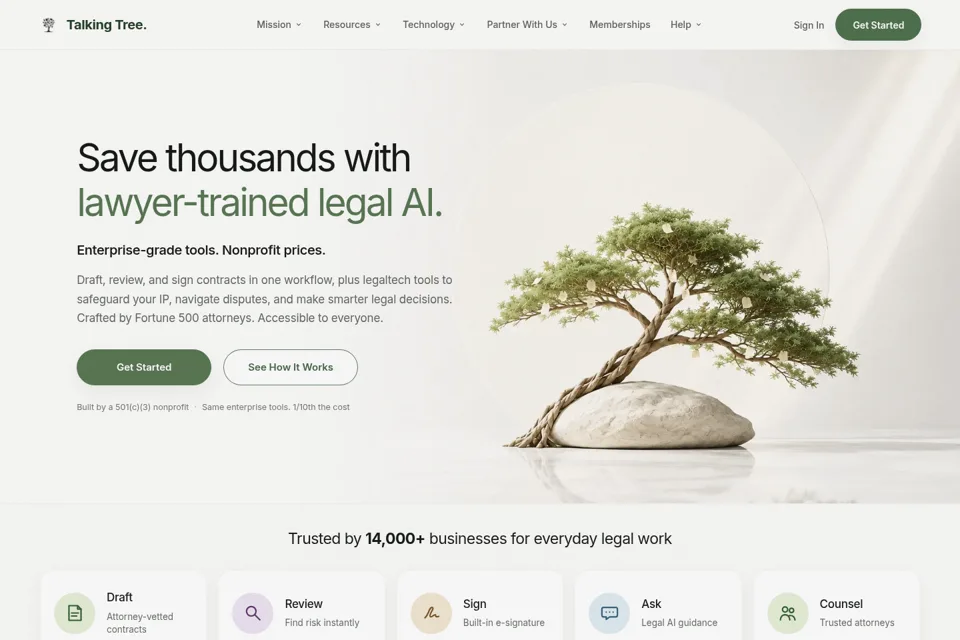Aperçu de la landing page