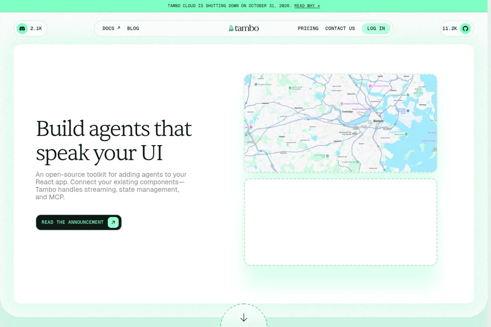 Aperçu de la landing page