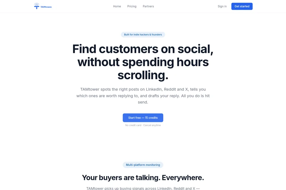 Aperçu de la landing page