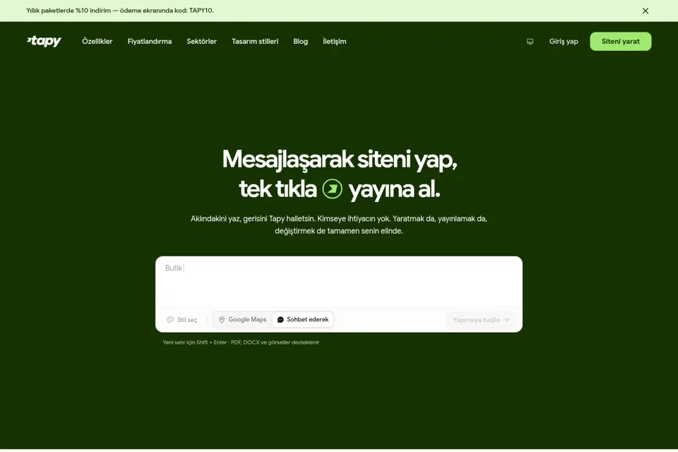 Aperçu de la landing page