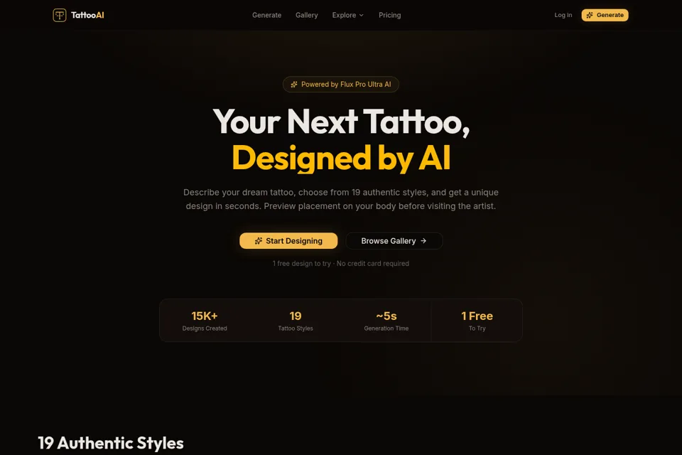 Aperçu de la landing page