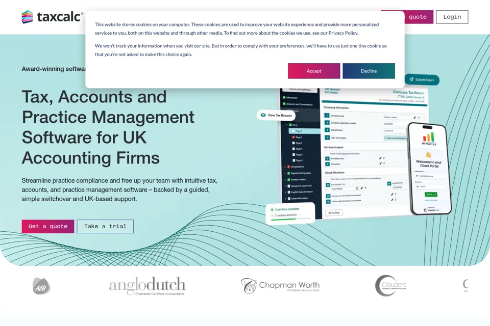 Aperçu de la landing page