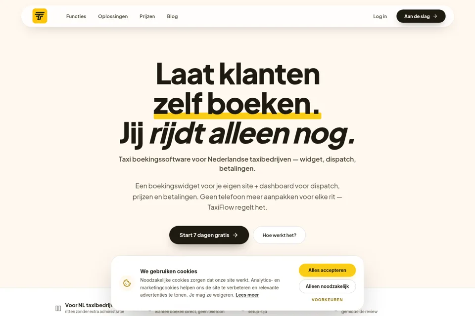 Aperçu de la landing page