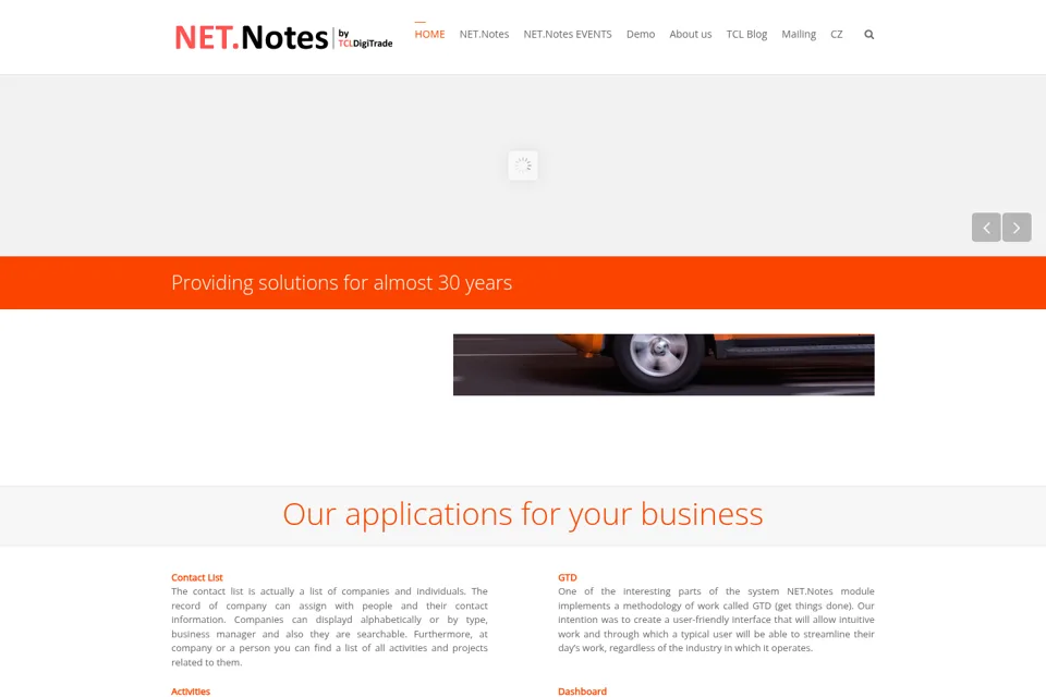 Aperçu de la landing page