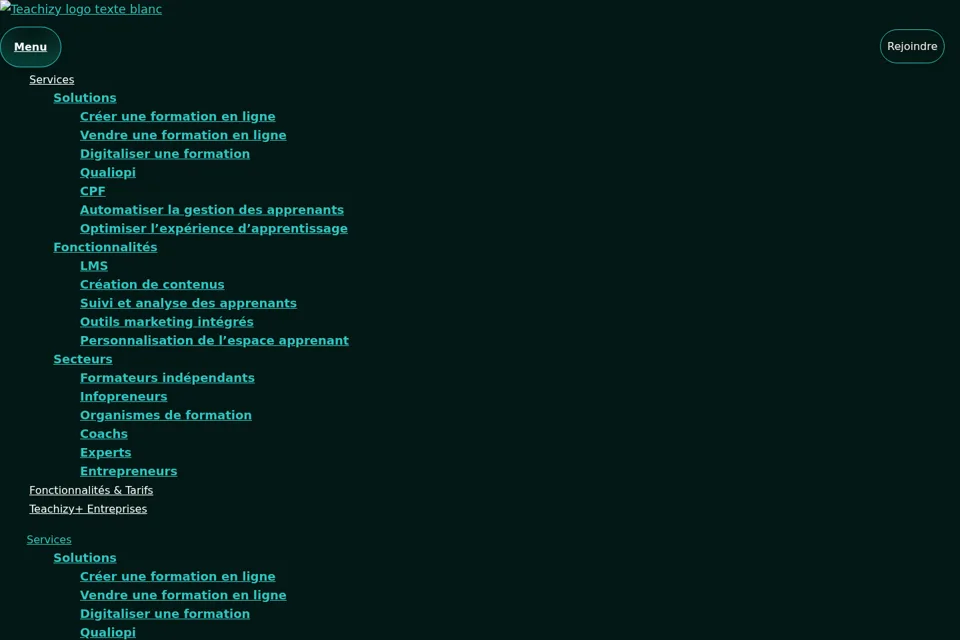 Aperçu de la landing page