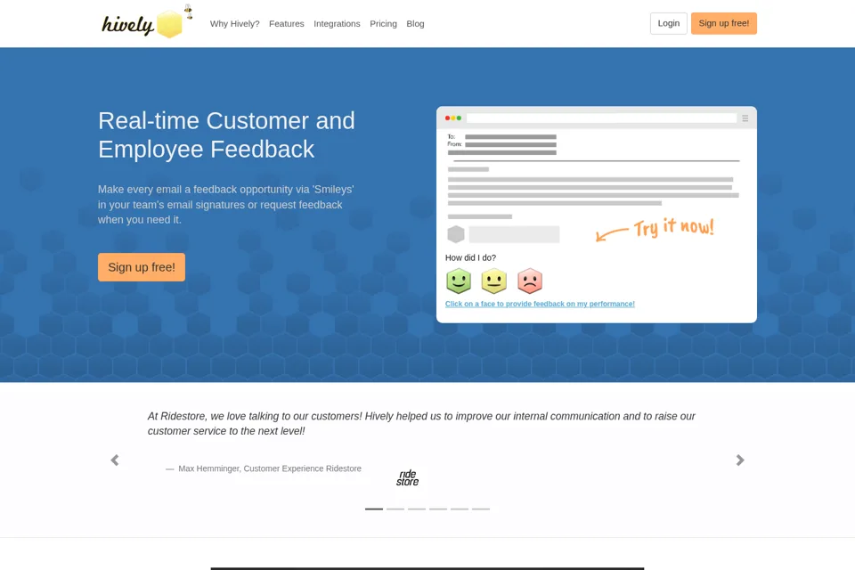 Aperçu de la landing page