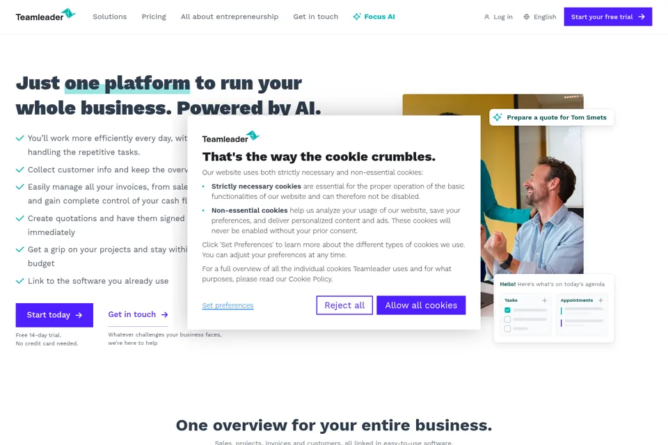Landing page preview
