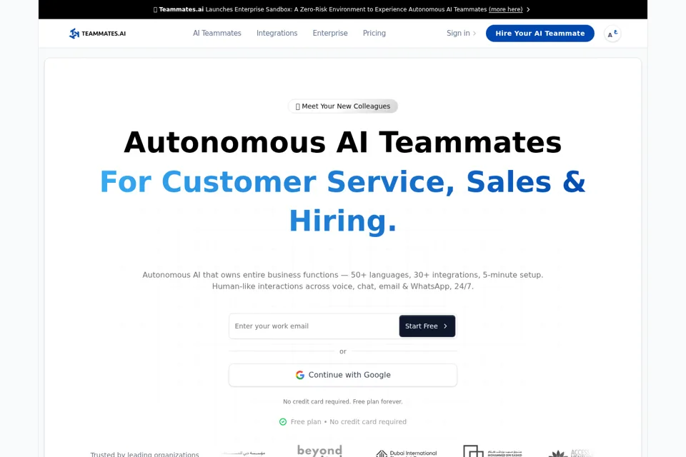 Aperçu de la landing page