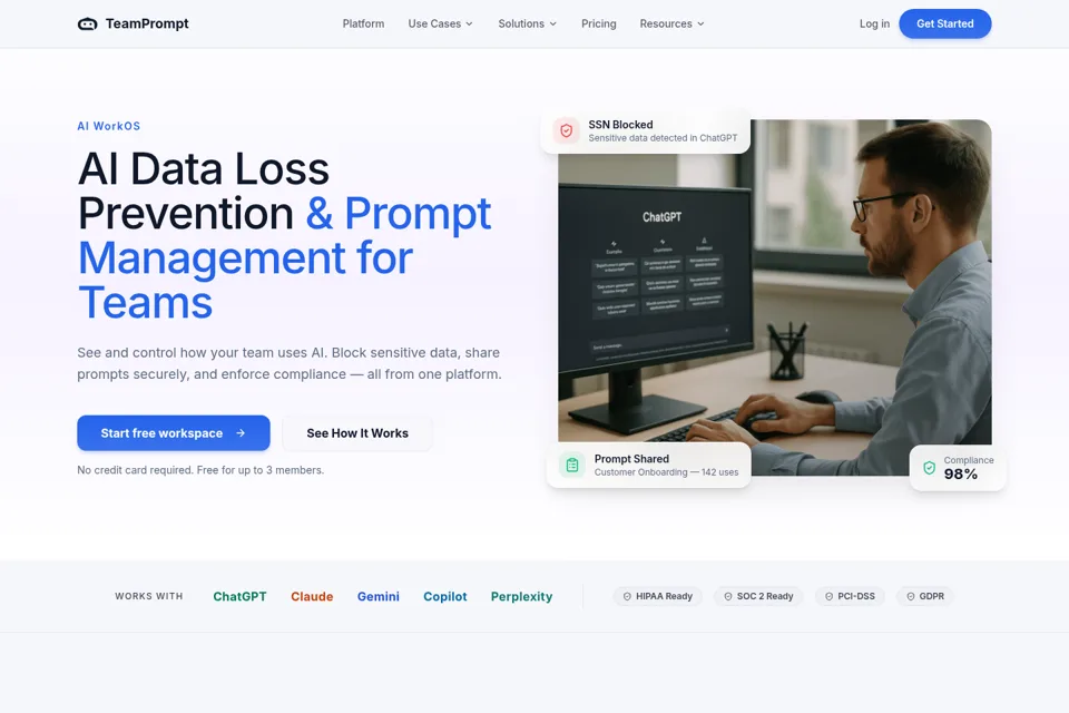 Aperçu de la landing page