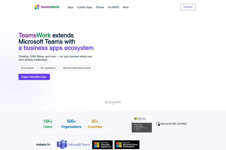 Aperçu de la landing page