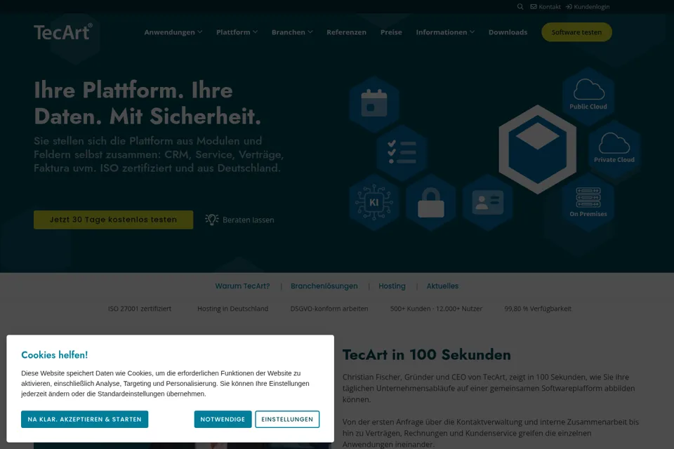 Aperçu de la landing page