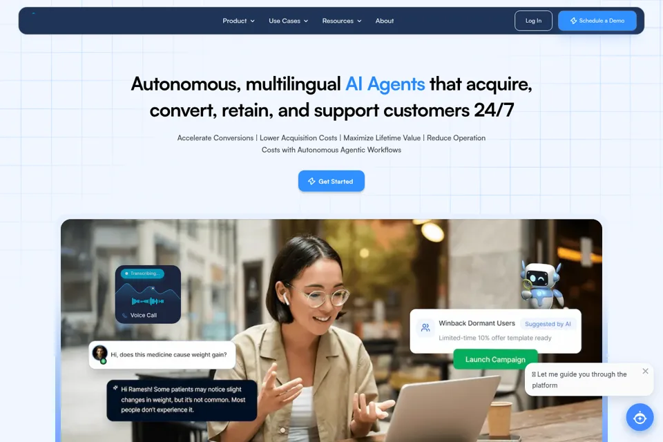 Aperçu de la landing page