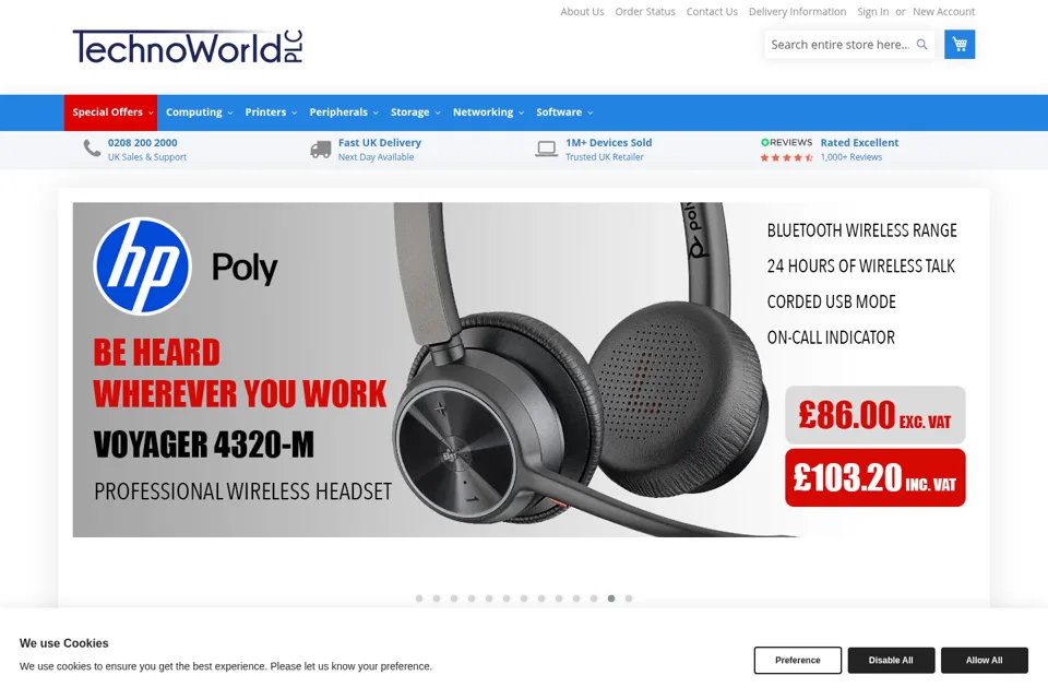 Aperçu de la landing page