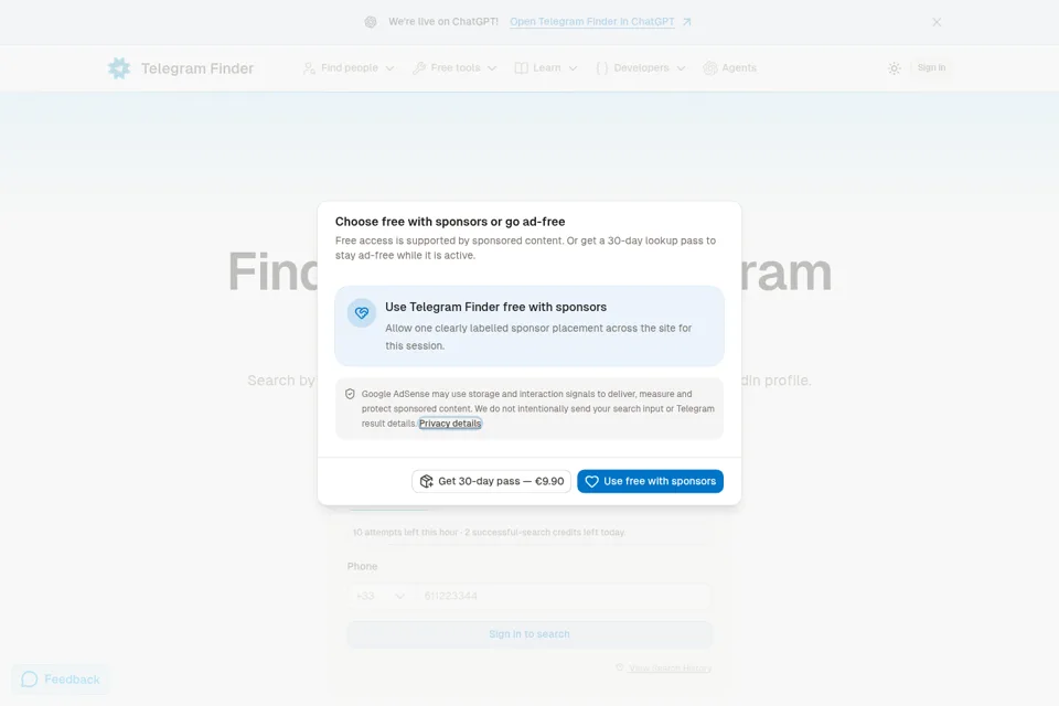 Aperçu de la landing page