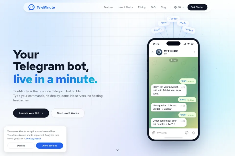 Aperçu de la landing page