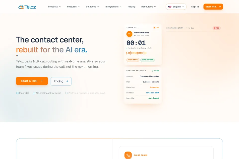 Aperçu de la landing page