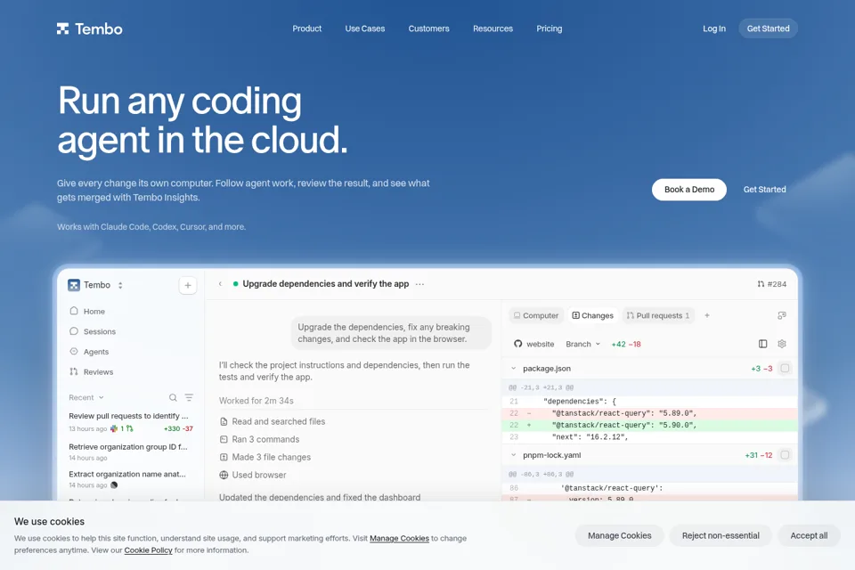 Aperçu de la landing page