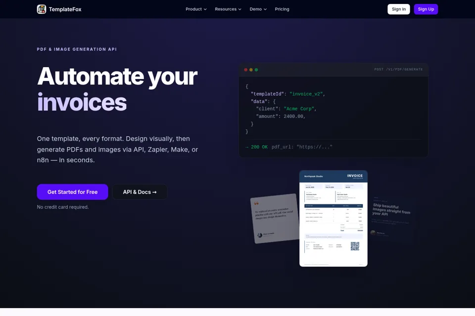 Aperçu de la landing page