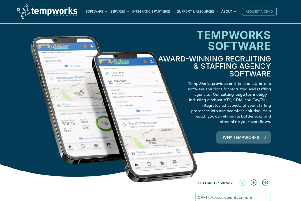 Aperçu de la landing page
