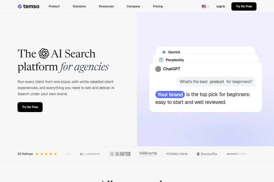 Aperçu de la landing page
