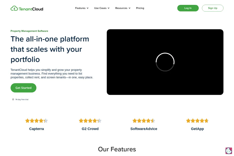 Aperçu de la landing page