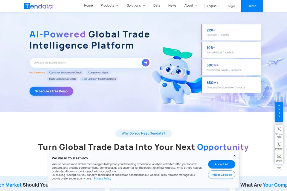 Aperçu de la landing page