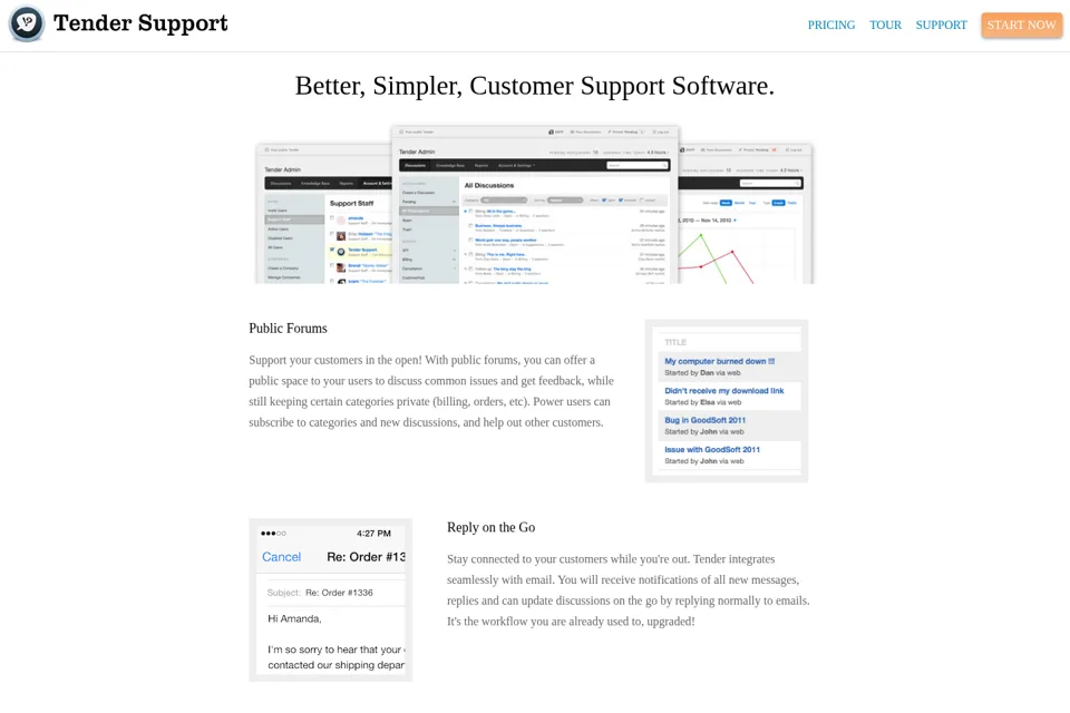 Aperçu de la landing page