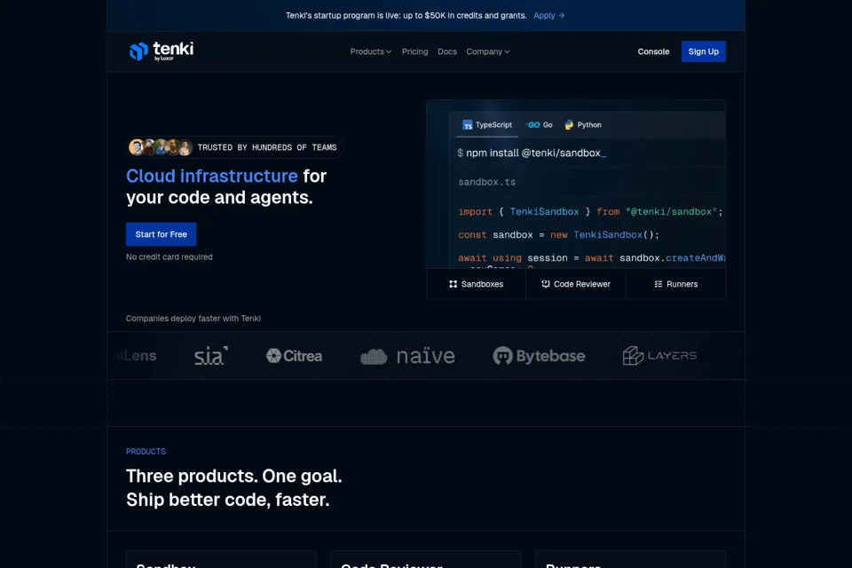 Aperçu de la landing page