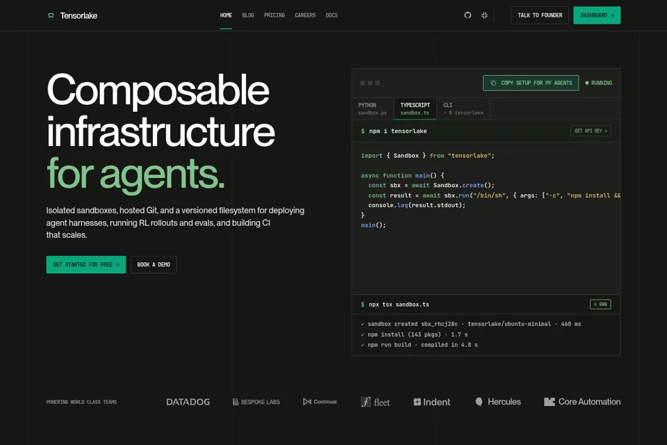Aperçu de la landing page