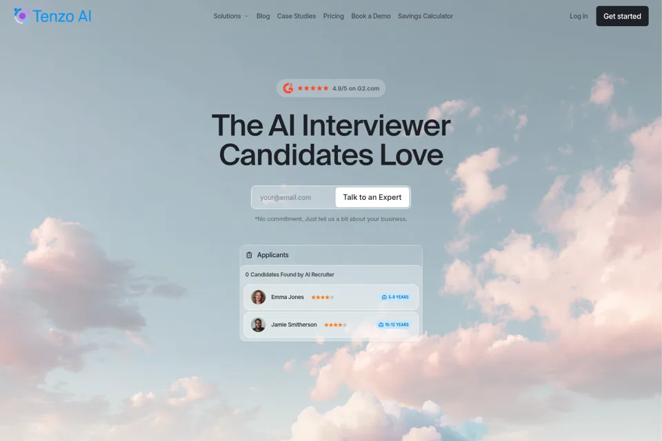 Aperçu de la landing page