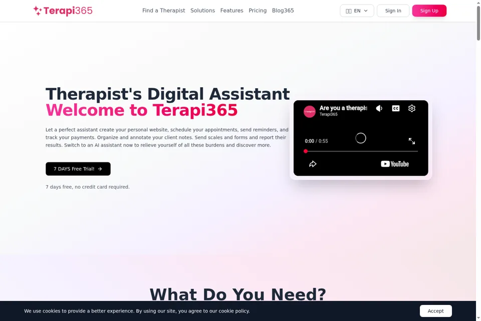 Aperçu de la landing page