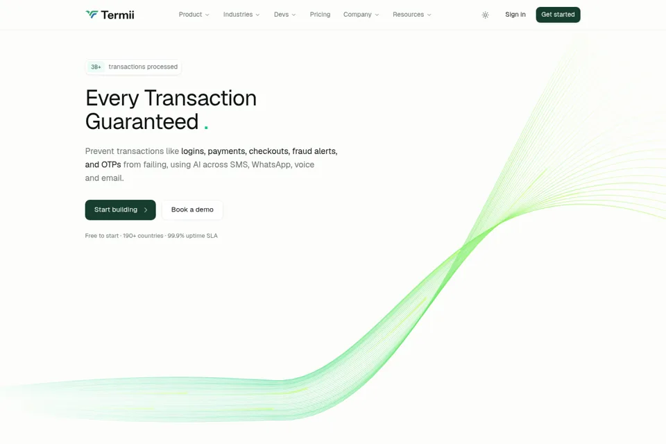 Aperçu de la landing page