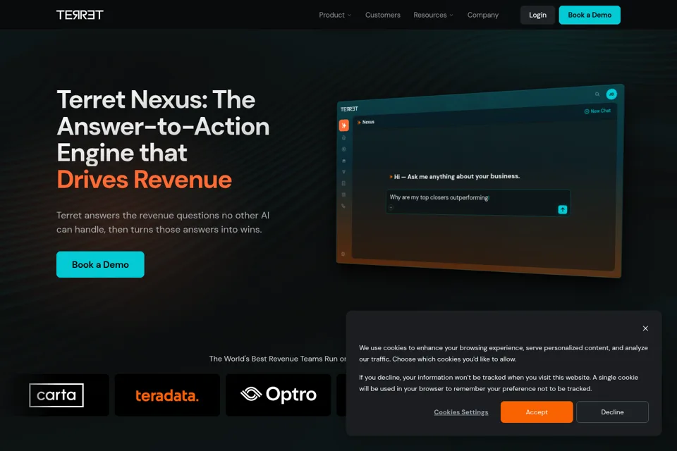 Aperçu de la landing page