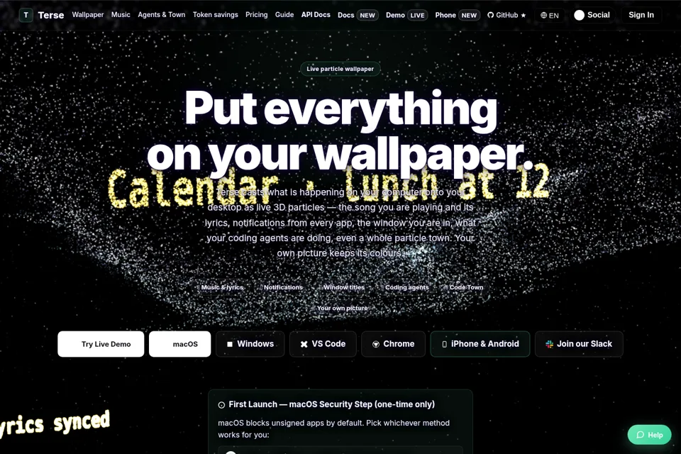 Aperçu de la landing page