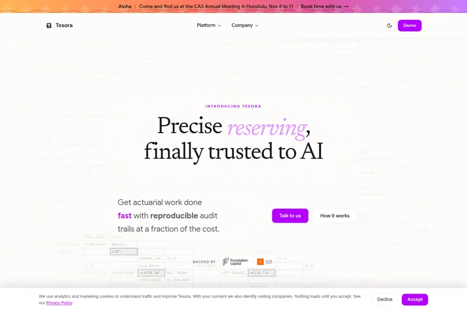 Aperçu de la landing page