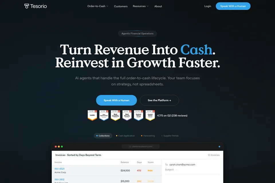Aperçu de la landing page