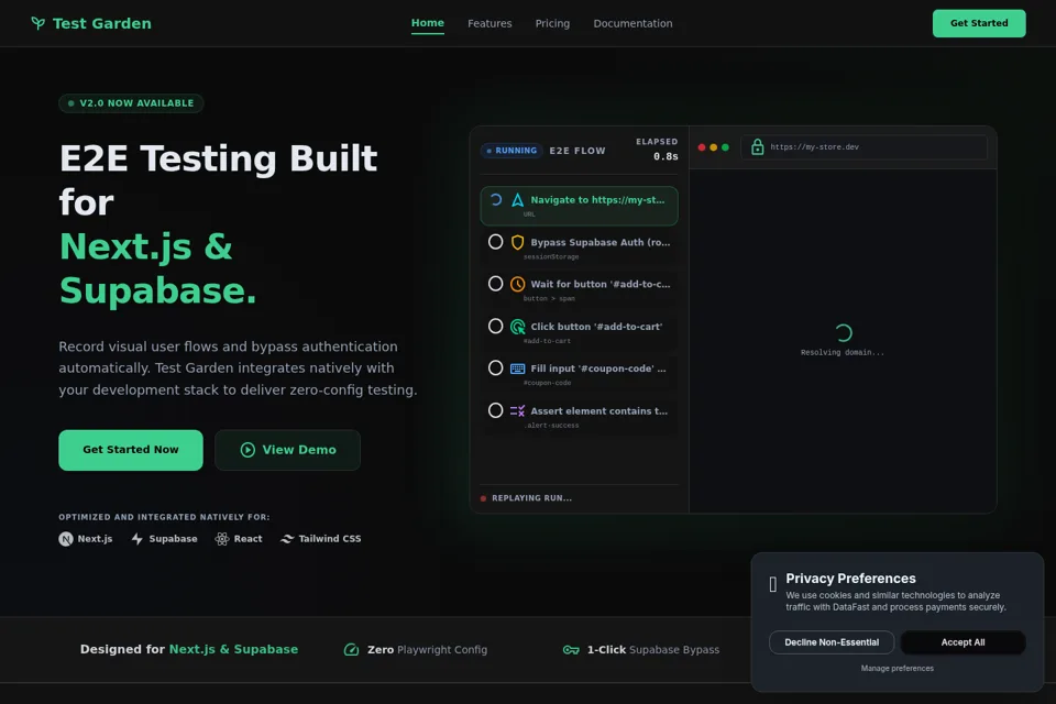Landing page preview