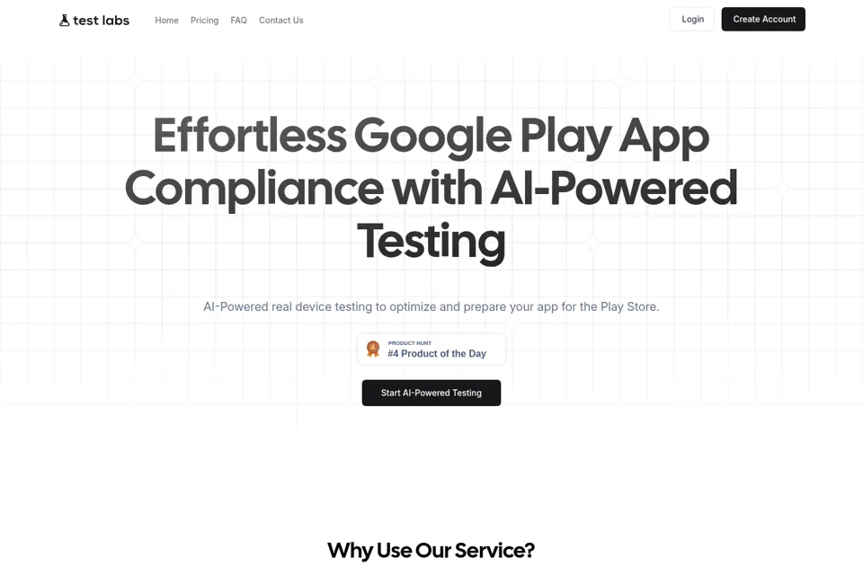 Aperçu de la landing page