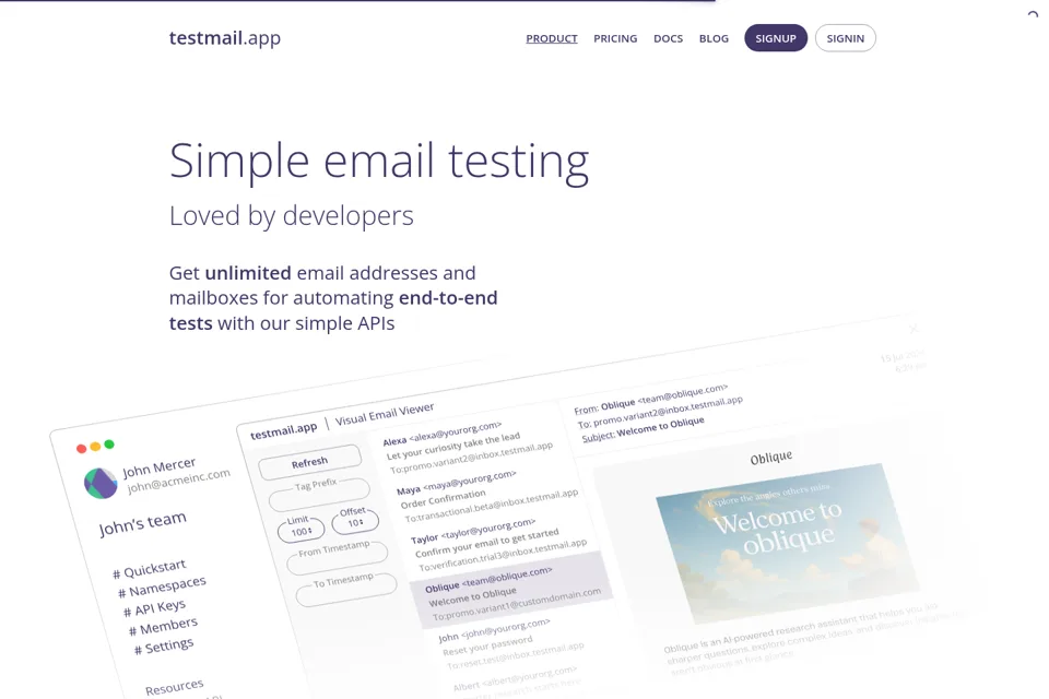 Landing page preview