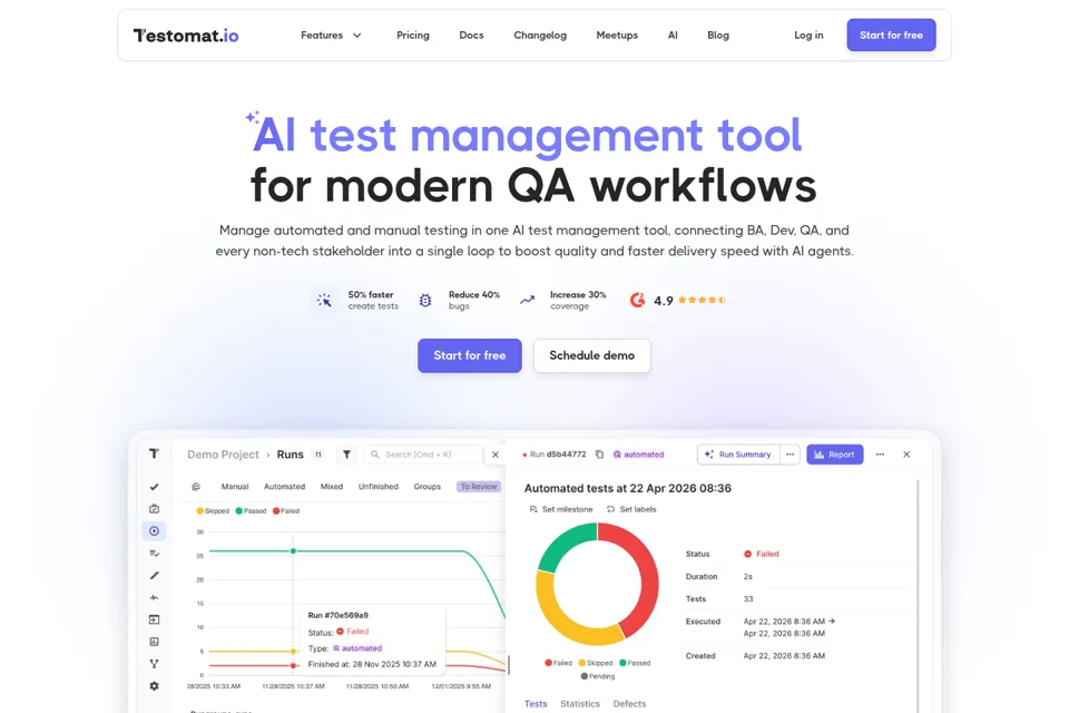 Aperçu de la landing page