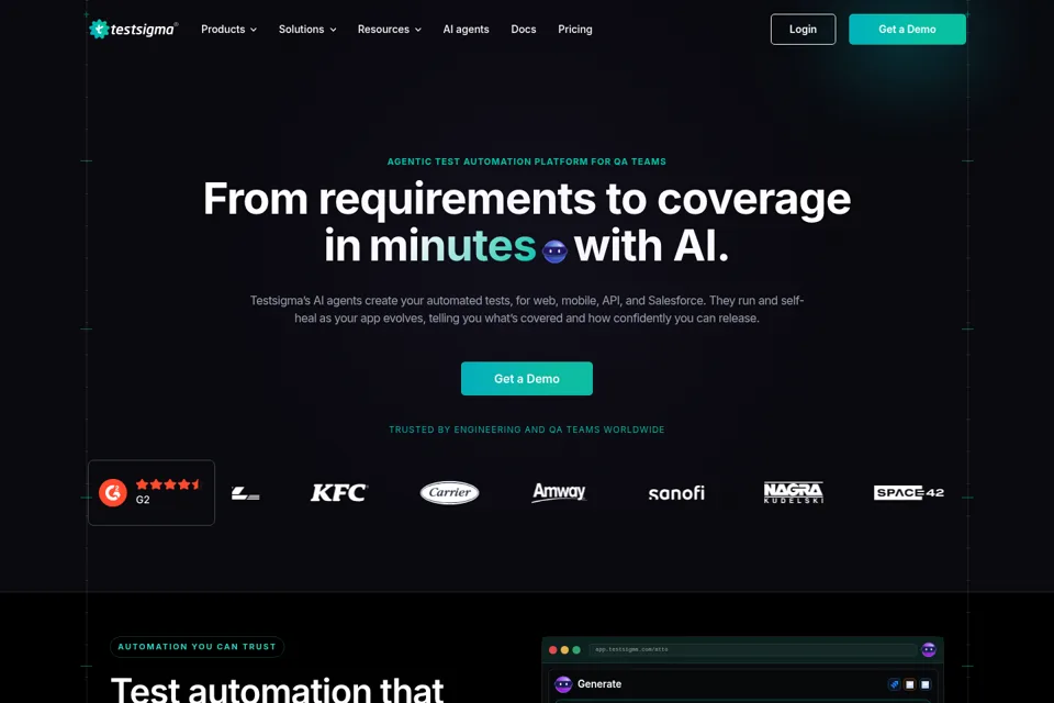 Aperçu de la landing page