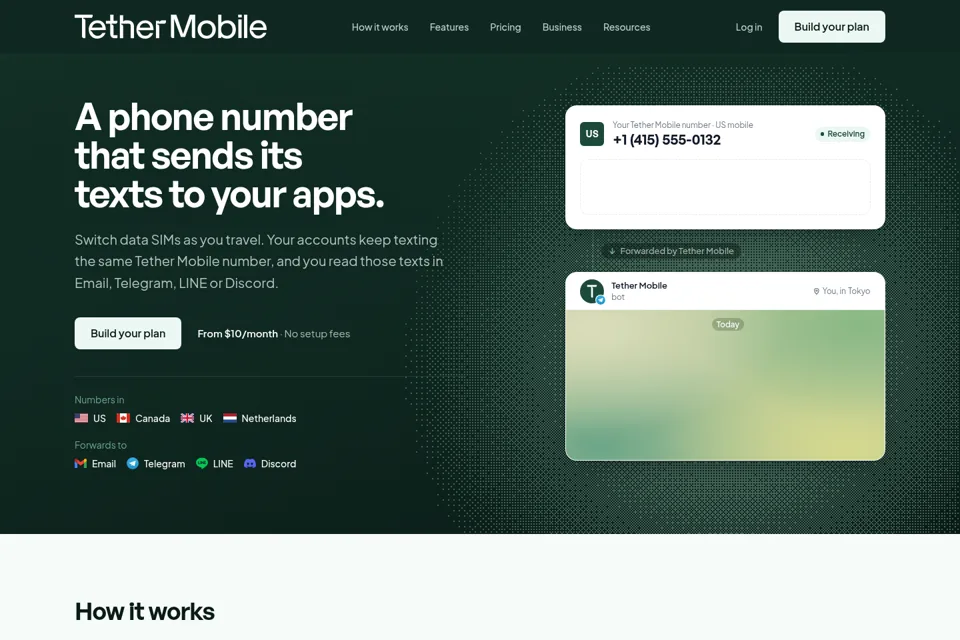 Aperçu de la landing page