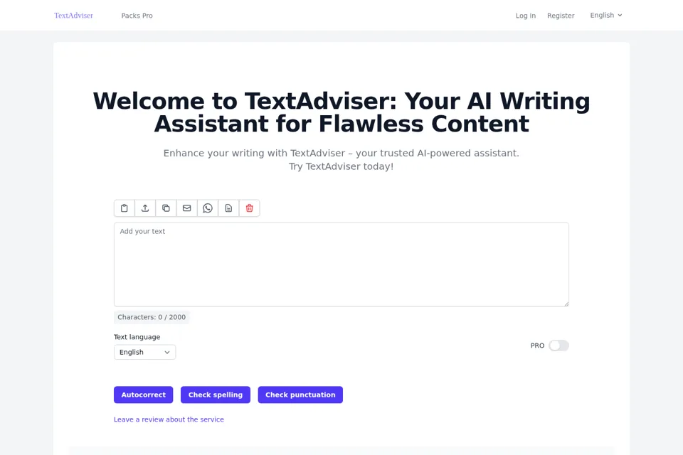 Aperçu de la landing page