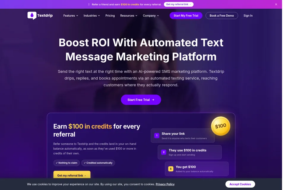Aperçu de la landing page