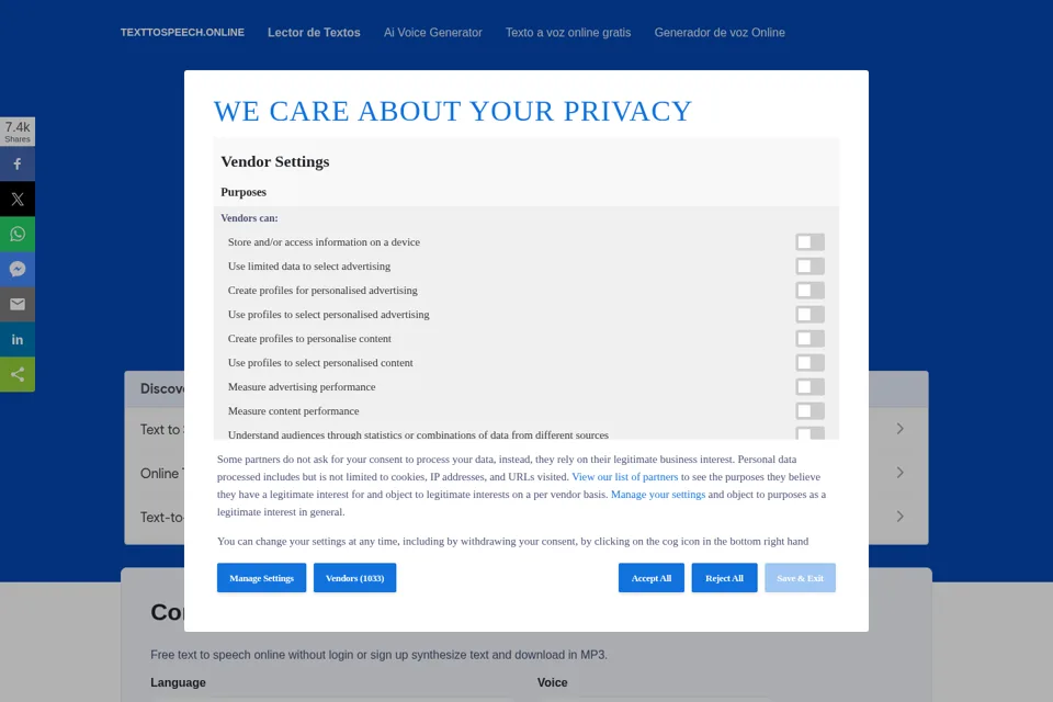 Landing page preview