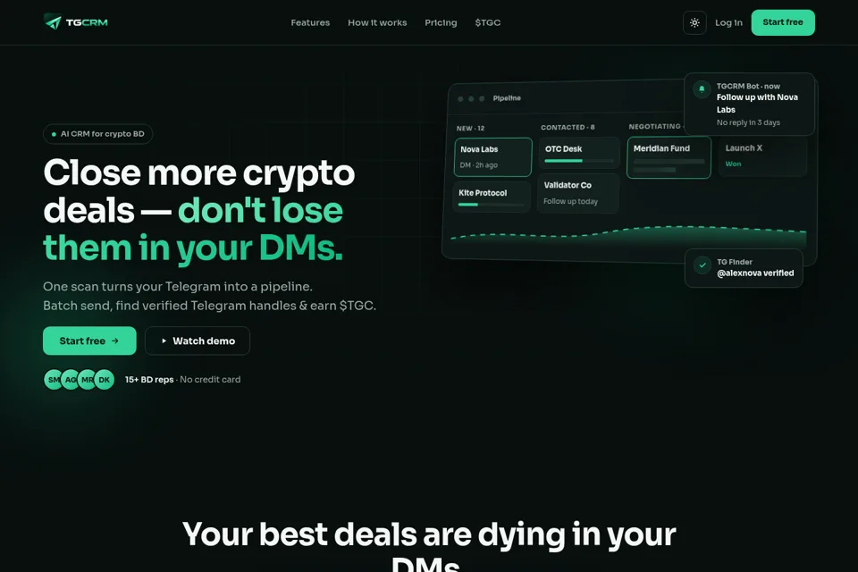 Aperçu de la landing page