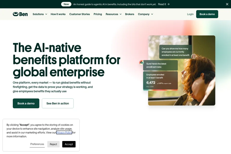 Aperçu de la landing page