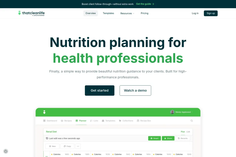 Aperçu de la landing page