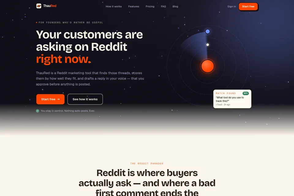 Aperçu de la landing page